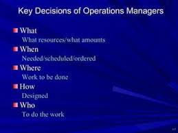 key decisions of operations management