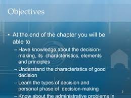 objectives of decision making